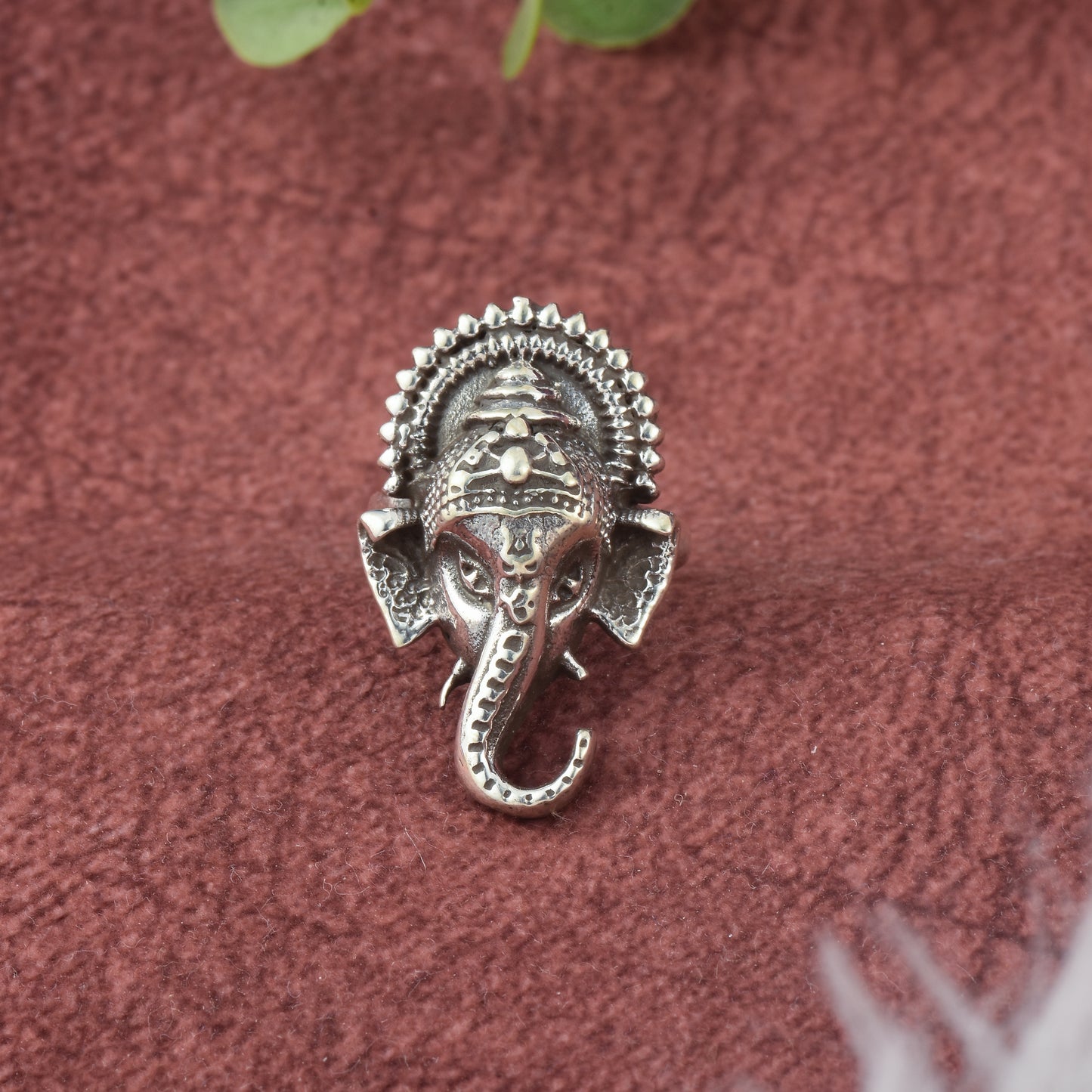 Silver Ganesha Gajraj Face Ring
