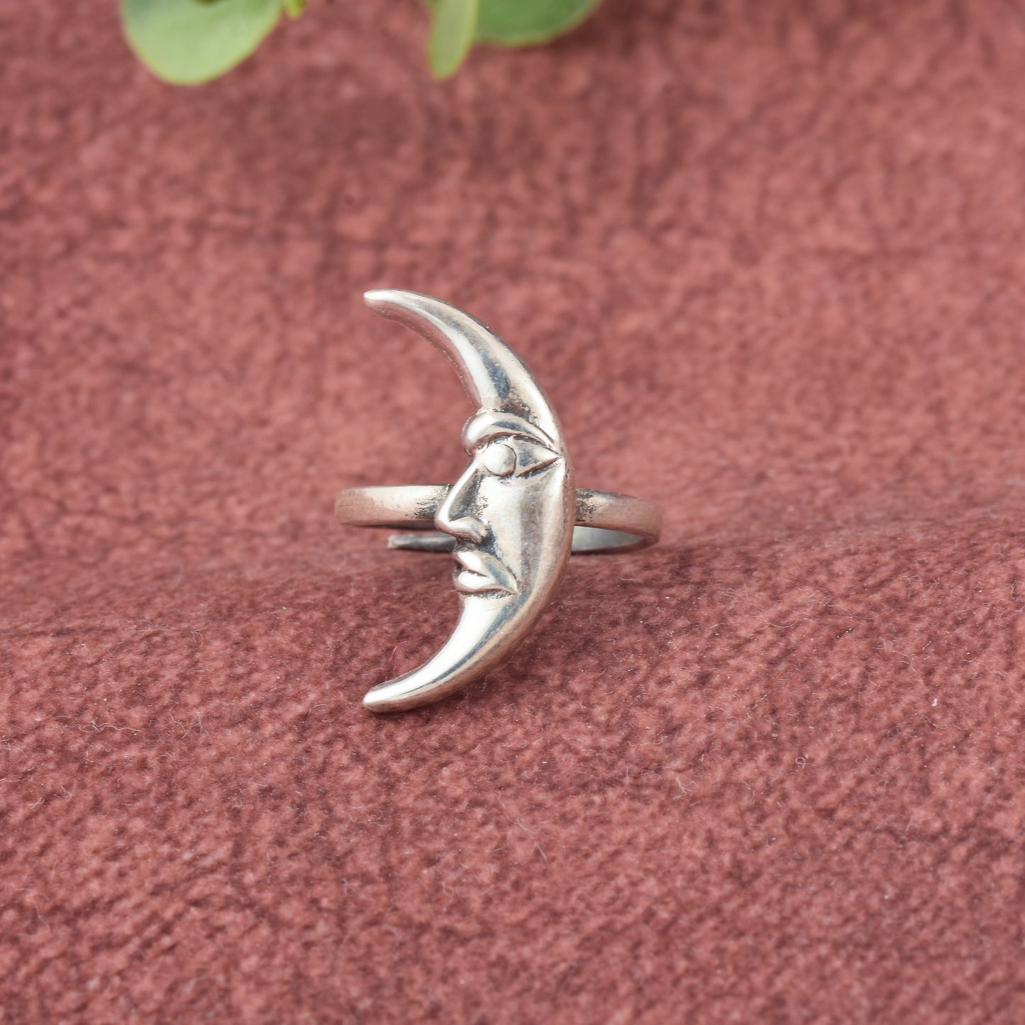 Silver Crescent Moon Ring