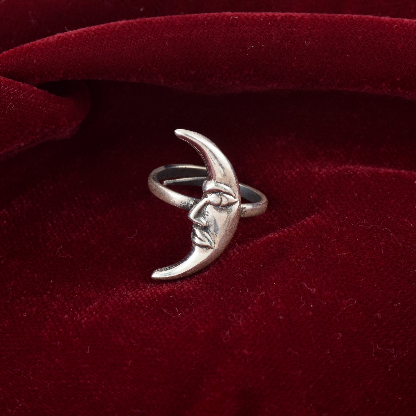 Silver Crescent Moon Ring