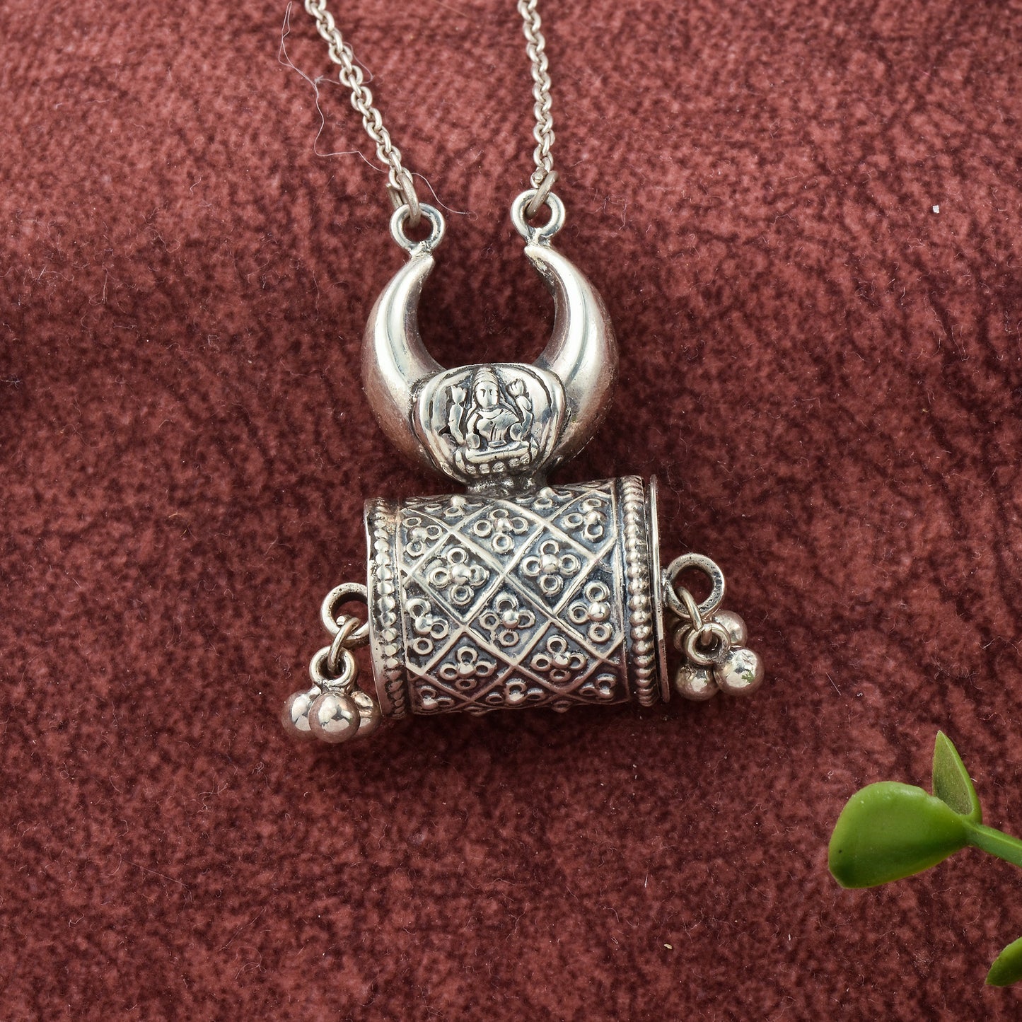 Silver Laxmi Openable Box Pendant With Chain